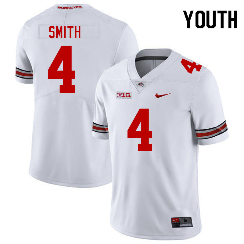 Ohio State Buckeyes Jeremiah Smith Youth #4 Authentic White College Football Jersey 2404TSLD6